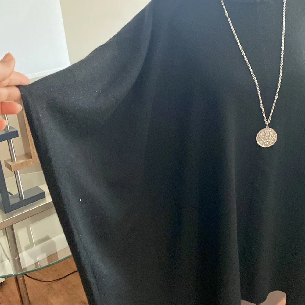 LAUREN RALPH LAUREN TURTLENECK WRAP SHAWL ONE SIZE BLACK - Picture 3 of 8